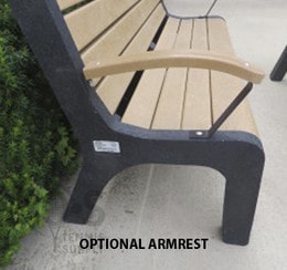 Malibu Hi Back 4 Bench W Black Legs